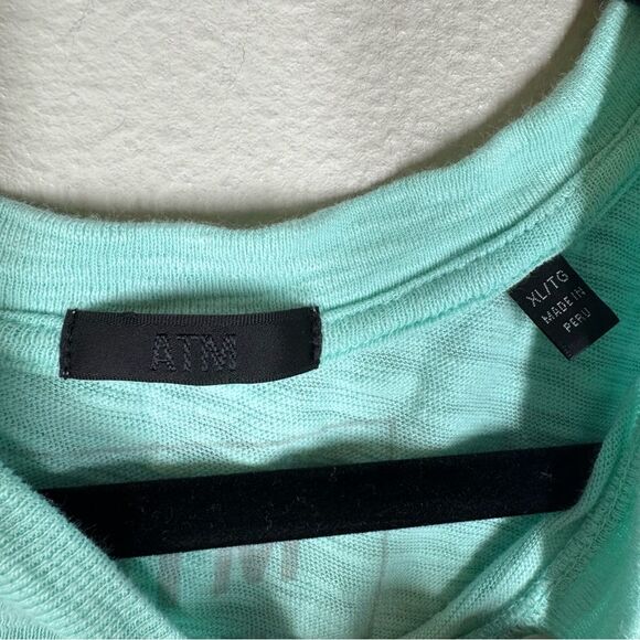 ATM Anthony Thomas Melillo Slub Cotton Muscle Maxi Tank Dress Aqua Blue XL - Picture 3 of 5